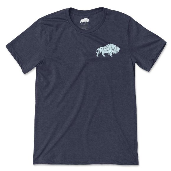 Iceberg Geometric Navy Buffalo Tee Bison Graphic - Picture 2 of 3